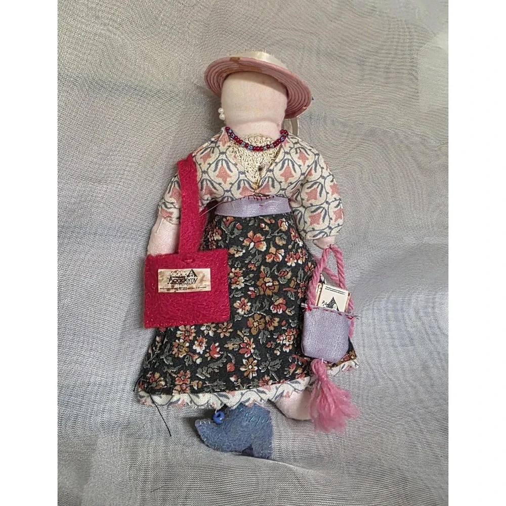 Lot of 3 Handmade Rag Dolls Folk Art Primitive Cloth & Wood Doll‎ Figures Haiti
